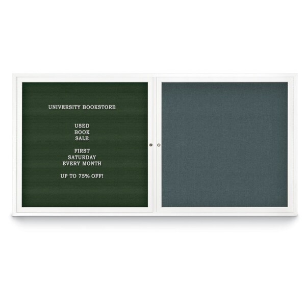 Corkboard, Single Door, Radius Frame, 18x24", Satin/Surf